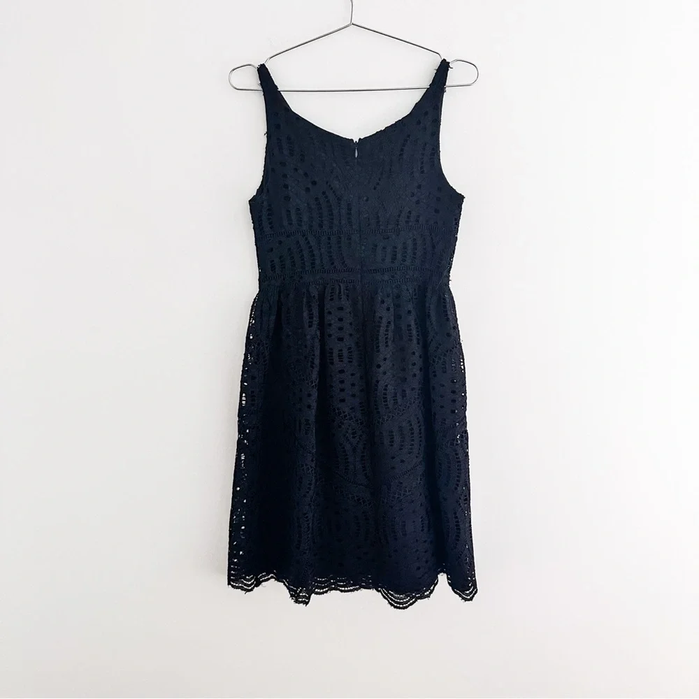 Ann Taylor Black Lace Overlay Party Dress